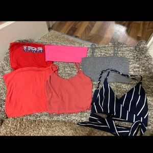 6 crop tops and halter tops most of never worn